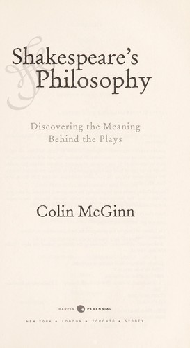 Shakespeare's Philosophy cover