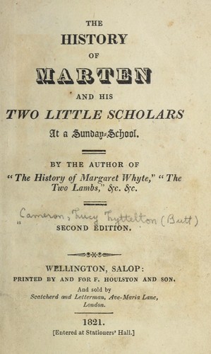 The History of Marten and His Two Little Scholars cover